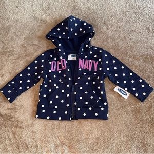 Baby toddler girls Old Navy zip up hooded sweatshirt